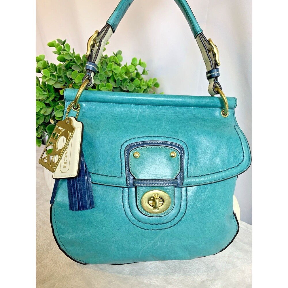 Coach Willis 70th Anniversary Colorblock Aqua White Limited Edition 19031